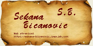 Sekana Bicanović vizit kartica